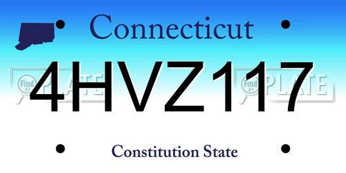 4HVZ117 Connecticut License Plate