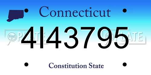 4I43795 Connecticut License Plate
