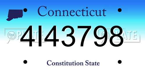 4I43798 Connecticut License Plate