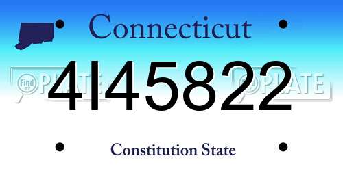 4I45822 Connecticut License Plate