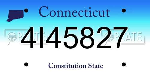 4I45827 Connecticut License Plate
