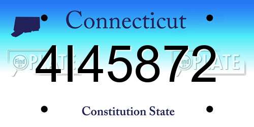 4I45872 Connecticut License Plate