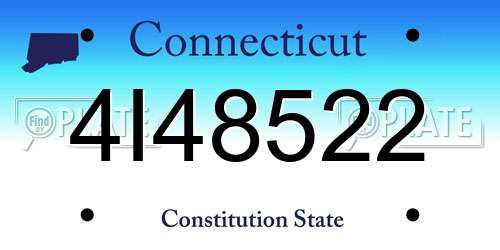 4I48522 Connecticut License Plate