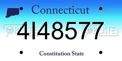 4I48577 Connecticut License Plate