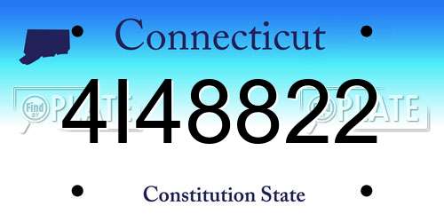 4I48822 Connecticut License Plate