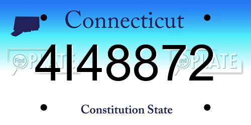 4I48872 Connecticut License Plate
