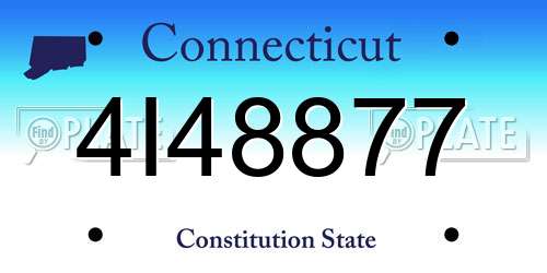 4I48877 Connecticut License Plate