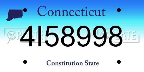 4I58998 Connecticut License Plate