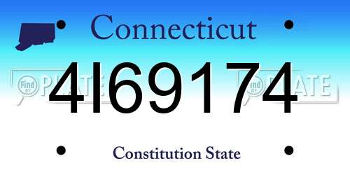 4I69174 Connecticut License Plate