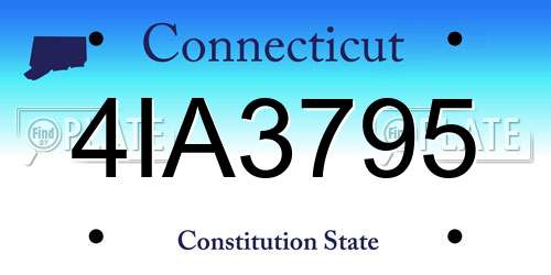 4IA3795 Connecticut License Plate