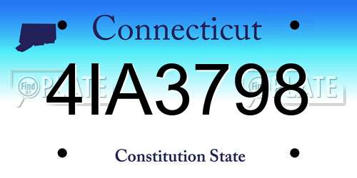 4IA3798 Connecticut License Plate