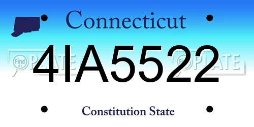 4IA5522 Connecticut License Plate