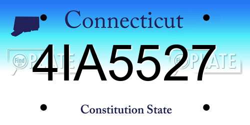 4IA5527 Connecticut License Plate
