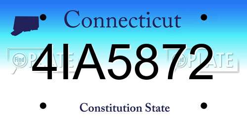 4IA5872 Connecticut License Plate