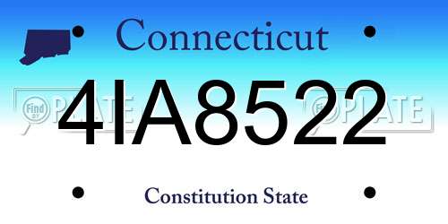 4IA8522 Connecticut License Plate
