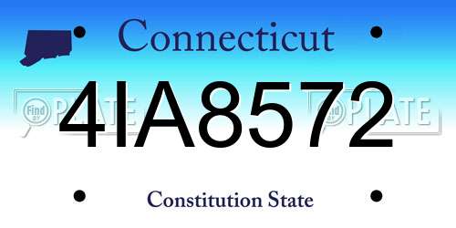 4IA8572 Connecticut License Plate