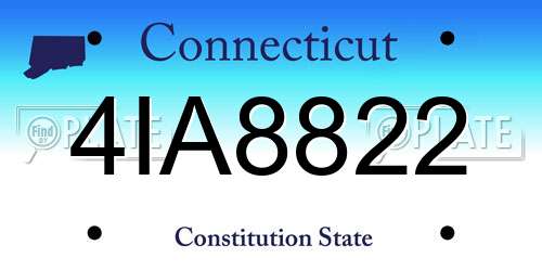 4IA8822 Connecticut License Plate
