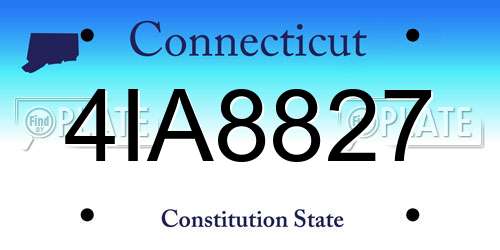 4IA8827 Connecticut License Plate