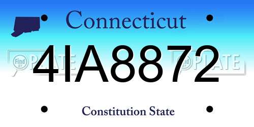 4IA8872 Connecticut License Plate