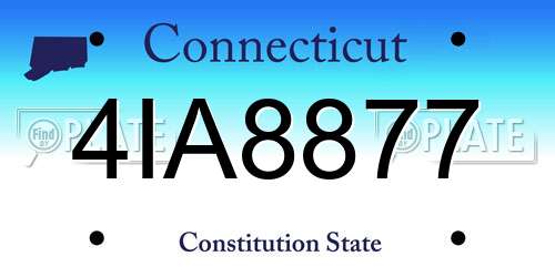 4IA8877 Connecticut License Plate