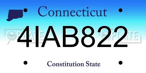 4IAB822 Connecticut License Plate