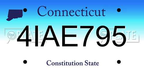 4IAE795 Connecticut License Plate