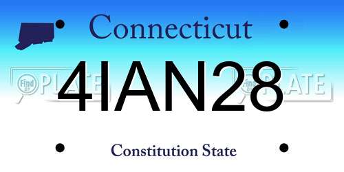 4IAN28 Connecticut License Plate