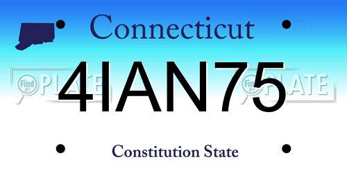 4IAN75 Connecticut License Plate
