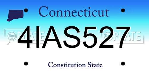 4IAS527 Connecticut License Plate