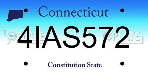 4IAS572 Connecticut License Plate