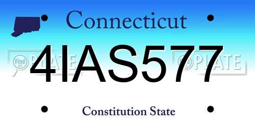 4IAS577 Connecticut License Plate