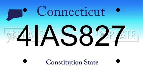 4IAS827 Connecticut License Plate