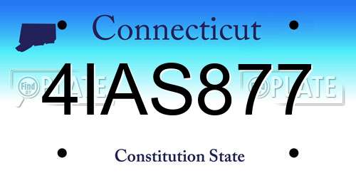 4IAS877 Connecticut License Plate