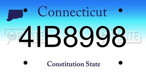 4IB8998 Connecticut License Plate
