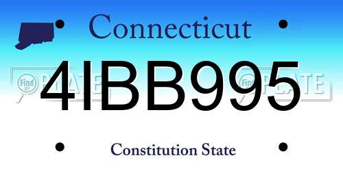 4IBB995 Connecticut License Plate