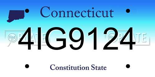 4IG9124 Connecticut License Plate