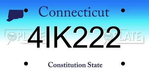 4IK222 Connecticut License Plate