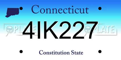 4IK227 Connecticut License Plate