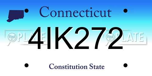 4IK272 Connecticut License Plate