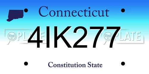 4IK277 Connecticut License Plate