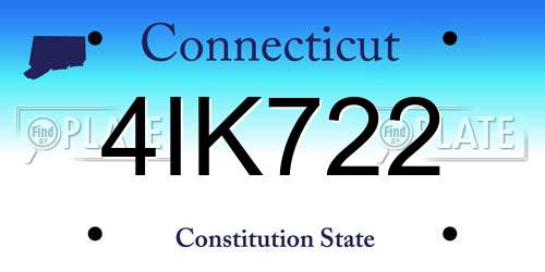 4IK722 Connecticut License Plate
