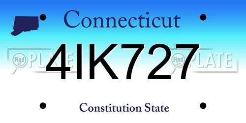 4IK727 Connecticut License Plate