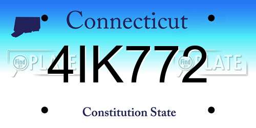 4IK772 Connecticut License Plate