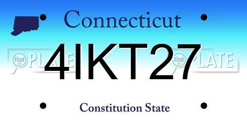 4IKT27 Connecticut License Plate