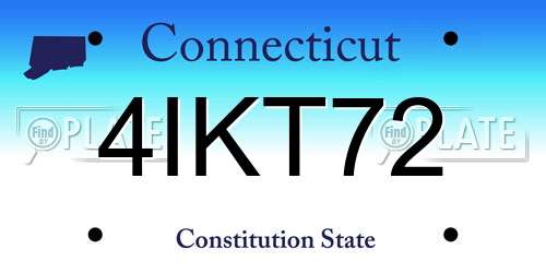 4IKT72 Connecticut License Plate