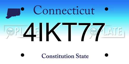 4IKT77 Connecticut License Plate