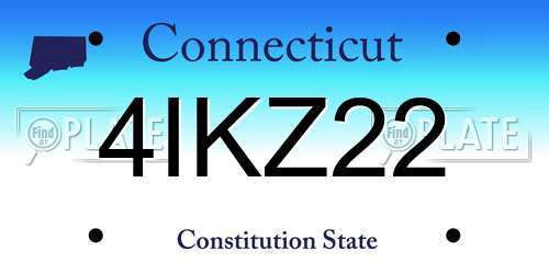 4IKZ22 Connecticut License Plate