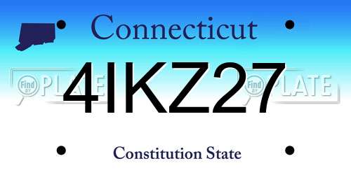 4IKZ27 Connecticut License Plate