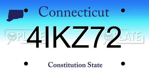 4IKZ72 Connecticut License Plate