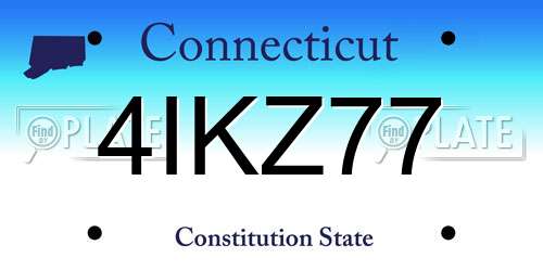 4IKZ77 Connecticut License Plate